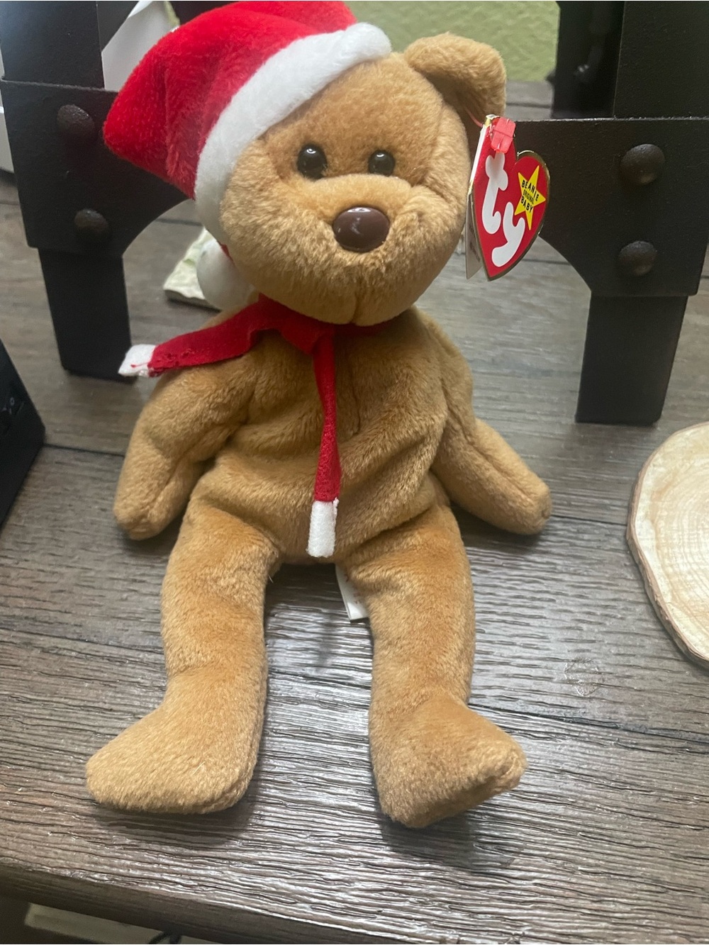 Vintage 1997 TY Beanie Baby Holiday Teddy Bear (1st Edition PVC Pellets)